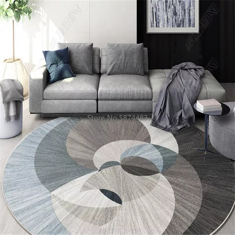Geometric Round Carpets for Living Room Rug Big Size Decoration Office