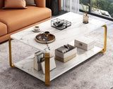 Modern Coffee Table Italy Luxury Wood Frame Square Small Space Storage Coffee Table