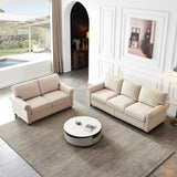 Linen Fabric Upholstery Sofa Sets with Storage,Frame is Made of High-Quality Solid Wood & Metal for Living Room Sofa Furniture