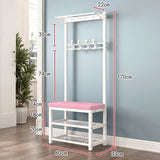 Mobile Coat Rack Shoe Bench Bedroom Metal Hanging Clothes Rack Standing Shoe