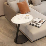 Side Table Small Coffee  Round Home Living Room Sofa   Rock Slab Corner