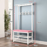 Mobile Coat Rack Shoe Bench Bedroom Metal Hanging Clothes Rack Standing Shoe