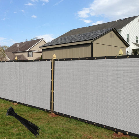 Gray Fence Privacy Screen Windscreen- Heavy Duty Fencing Mesh Shade Net Cover
