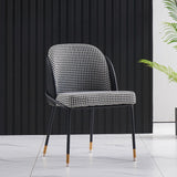 Luxury Back Support Dining Chairs Black Metal Legs Comfortable Chairs