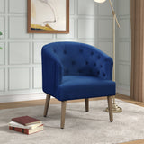 Barrel Accent Chair, Vanilla Dream Beige, Velvet Upholstery