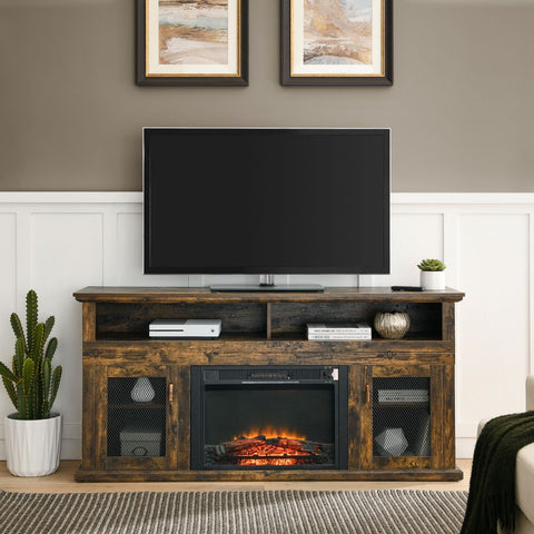 Electric Fireplace TV Stand for TVs up to 65&quot, Media Entertainment Center Console