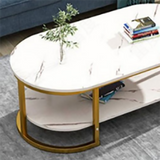 Coffee Table Modern Nordic Luxury Iron White MDF Marble floor Storage Console