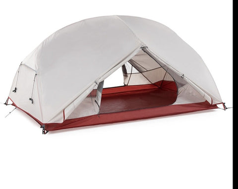 Waterproof Double Layer Outdoor Tent Aluminum Rod Gray Ultralight Single Camping Tents Mat
