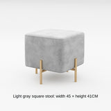 Nordic Square Fabric Stool Gold Metal Small Stools Modern Footstool