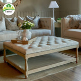 American-style Solid Wood Coffee Table Living Room Upholstered Sofa Side Coffee Table