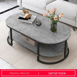 Coffee Table Modern Nordic Luxury Iron White MDF Marble floor Storage Console