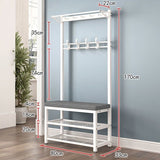 Mobile Coat Rack Shoe Bench Bedroom Metal Hanging Clothes Rack Standing Shoe