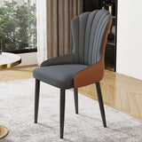 Comfortable Minimalist Dining Chairs Leather Cushions Backrest Upholstered Chair