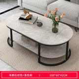 Coffee Table Modern Nordic Luxury Iron White MDF Marble floor Storage Console