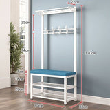 Mobile Coat Rack Shoe Bench Bedroom Metal Hanging Clothes Rack Standing Shoe