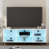 LED TV Stand for TVs up to 70in Modern Entertainment Center Storage TV Cabinet