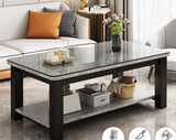 Modern Coffee Table Italy Luxury Wood Frame Square Small Space Storage Coffee Table