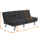 Mainstays Memory Foam Futon Black Multifunctional Convertible Folding Bed Sofa
