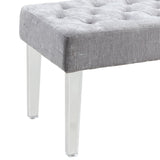 Linon Ella Tufted & Upholstered Bench, Gray