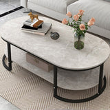 Coffee Table Modern Nordic Luxury Iron White MDF Marble floor Storage Console