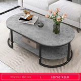 Coffee Table Modern Nordic Luxury Iron White MDF Marble Book Storage Console