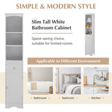 Tall Bathroom Cabinet Freestanding Storage Cabinet with Drawer MDF Board Adjustable