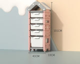 Large Capacity Children's Room Rack Multi-layer Storage Shelves Drawer Design Book Cabinet