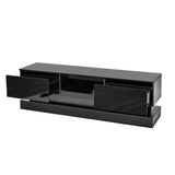 51.18inch Modern TV Stand with LED Lights, High Glossy Front TV Cabinet