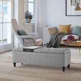 GERICCO 51-inch Storage Ottoman Large Storage Bench Nordic Furniture Upholstered