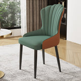 Comfortable Minimalist Dining Chairs Leather Cushions Backrest Upholstered Chair