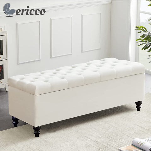 GERICCO 51-inch Storage Ottoman Large Storage Bench Nordic Furniture Upholstered