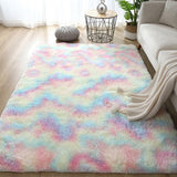 Living Room Carpet Nordic Fluffy Soft Large Size Rugs Bright Color