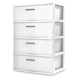 Sterilite 4 Drawer Wide Weave Tower Storage Cabinet