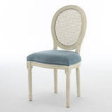 Retro Rattan Dining Chair Solid Wood French Chair Backrest Cafe Homestay Country