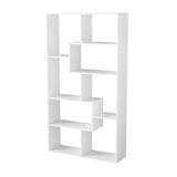 Modern 8-Cube Bookcase, White Bookshelf Triple Wide Rustic Open Shelf Industrial Vintage