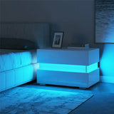 Multifunction RGB LED Nightstands Cabinet Storage Bedside Table Night Table Bedroom