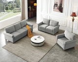 Linen Fabric Upholstery Sofa Sets with Storage,Frame is Made of High-Quality Solid Wood & Metal for Living Room Sofa Furniture