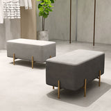 Nordic Square Fabric Stool Gold Metal Small Stools Modern Footstool