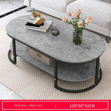 Coffee Table Modern Nordic Luxury Iron White MDF Marble floor Storage Console