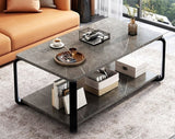 Modern Coffee Table Italy Luxury Wood Frame Square Small Space Storage Coffee Table