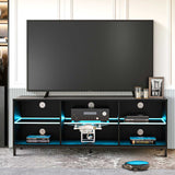 LED TV Stand for TVs up to 70in Modern Entertainment Center Storage TV Cabinet