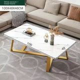 Living Room Modern Coffee Tables Small Marble Metal Narrow Dining Table Set