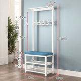 Mobile Coat Rack Shoe Bench Bedroom Metal Hanging Clothes Rack Standing Shoe