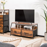 Multifunctional TV Stand Dresser Organizer with 2 Storage Drawer and Open Shelves