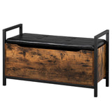 Shoe Storage Bench Industrial Hidden Entryway Bench End of Bed Storage