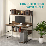 Computer Office Desk W/Shelves 47 Inch Sturdy Writing Desk for Home Office