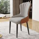 Comfortable Minimalist Dining Chairs Leather Cushions Backrest Upholstered Chair