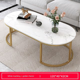 Coffee Table Modern Nordic Luxury Iron White MDF Marble floor Storage Console