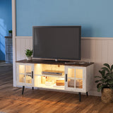 TV Cabinet with USB Charging Wireless Charging 3 Color LED Lights Living Room TV Cabinet