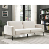 Velvet Upholstered Modern Convertible Folding Futon Sofa Bed for Compact Living Space